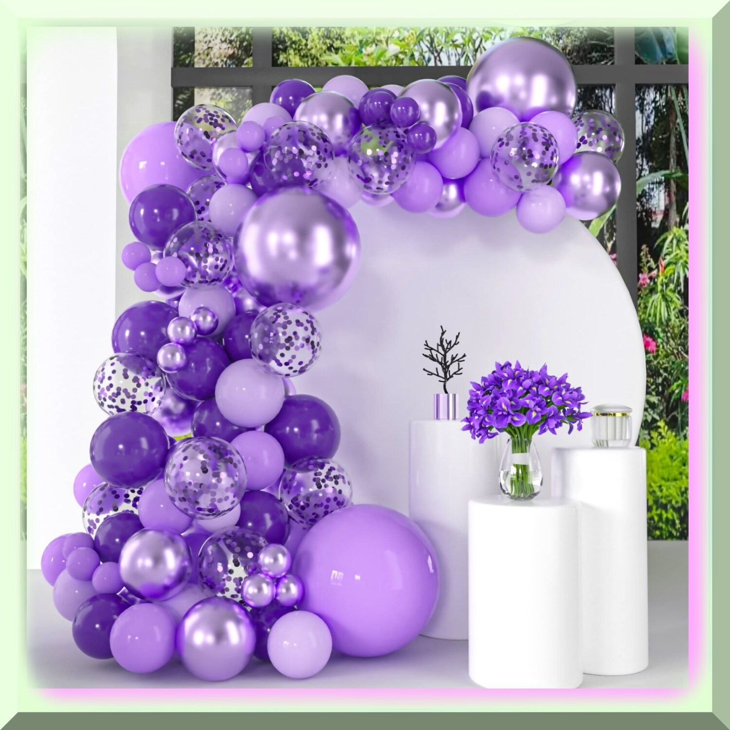 Purple Latex Balloon Party Kit 129 Pieces
