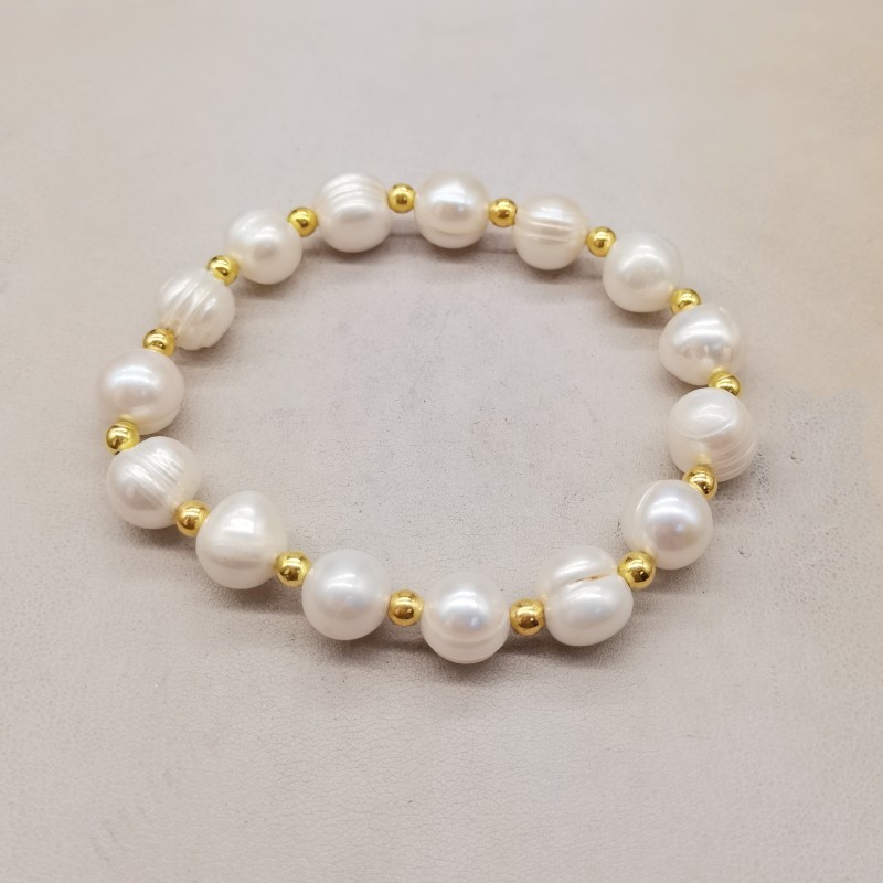 9-10mm White Natural Freshwater Pearl Necklace Bracelet Earring 18/7.5″ Gift