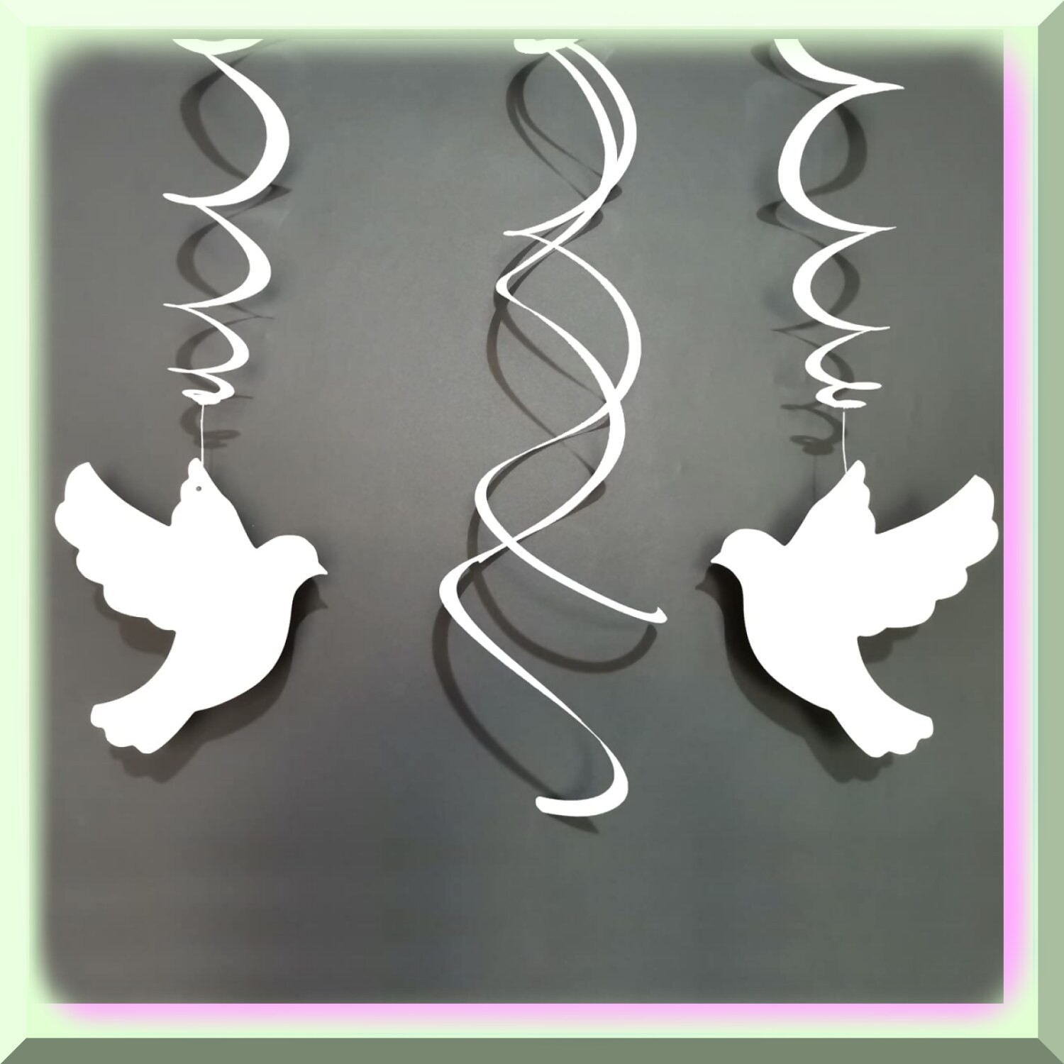 White Pigeon Swirls Hanging Decorations for Celebrations