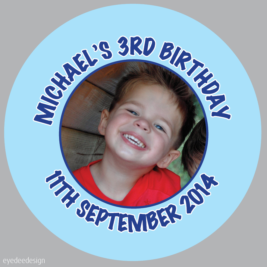 12 x Personalised Birthday Party Night Photo Stickers ANY AGE 18, 21, 63mm 267