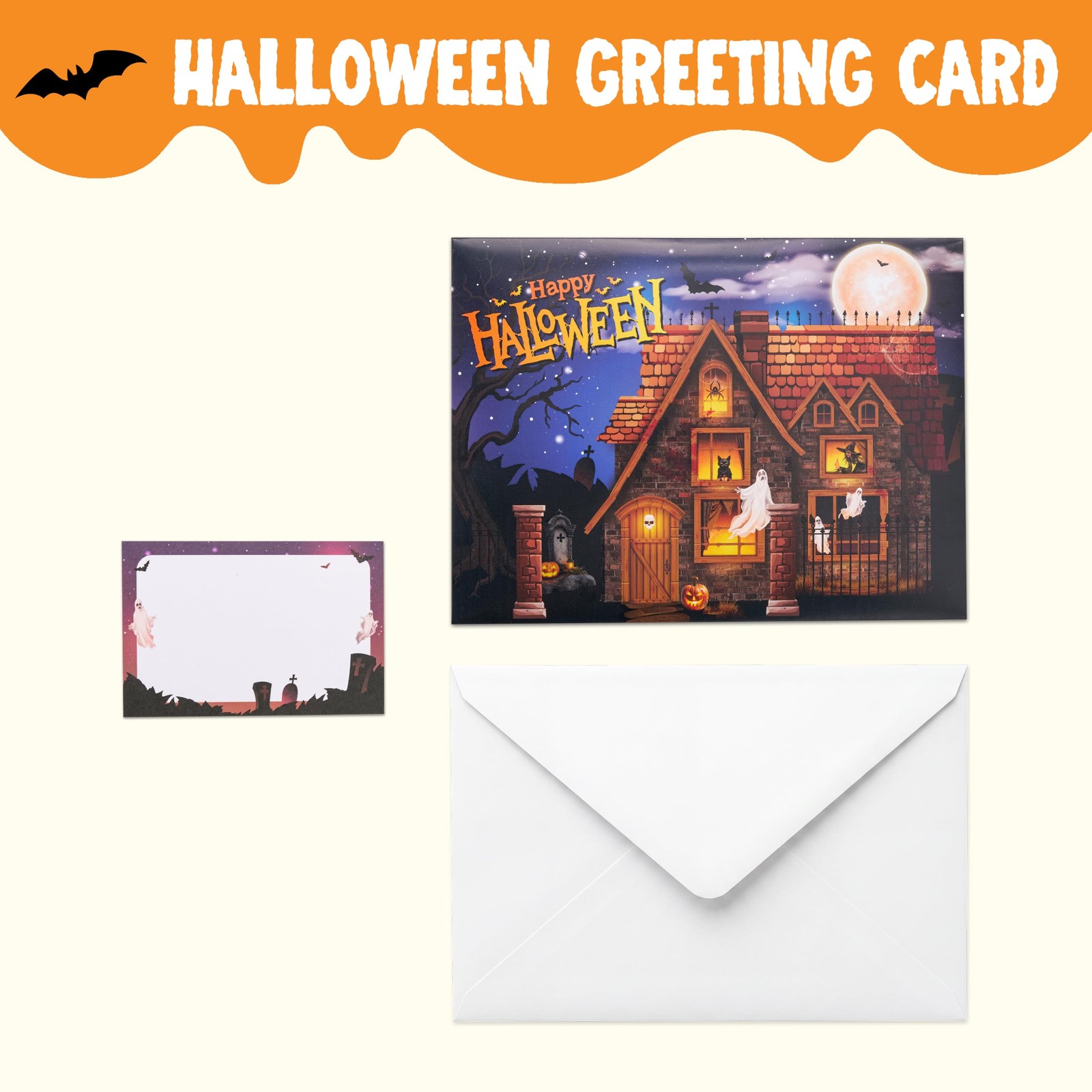 JOYIN Halloween Pop Up Card With Scary Sound and Light, 3D Gift Multicolor