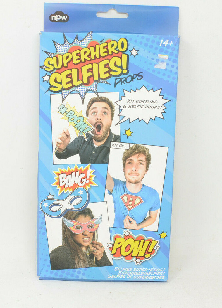 Super Hero Selfie Prop Kit, Set 6 Different Photo Prop NP16406 – Halloween Masks