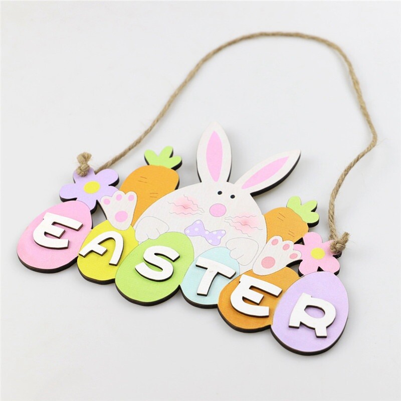 Ornaments Table Decor Tabletop Bunny Gnome ​Stand Wooden Table Cute Easter Sign
