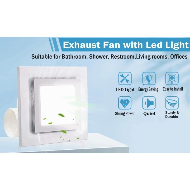 Bathroom Exhaust Fan with LED Light Ceiling Mount Ventilation Fan 118 CFM 1.0 So