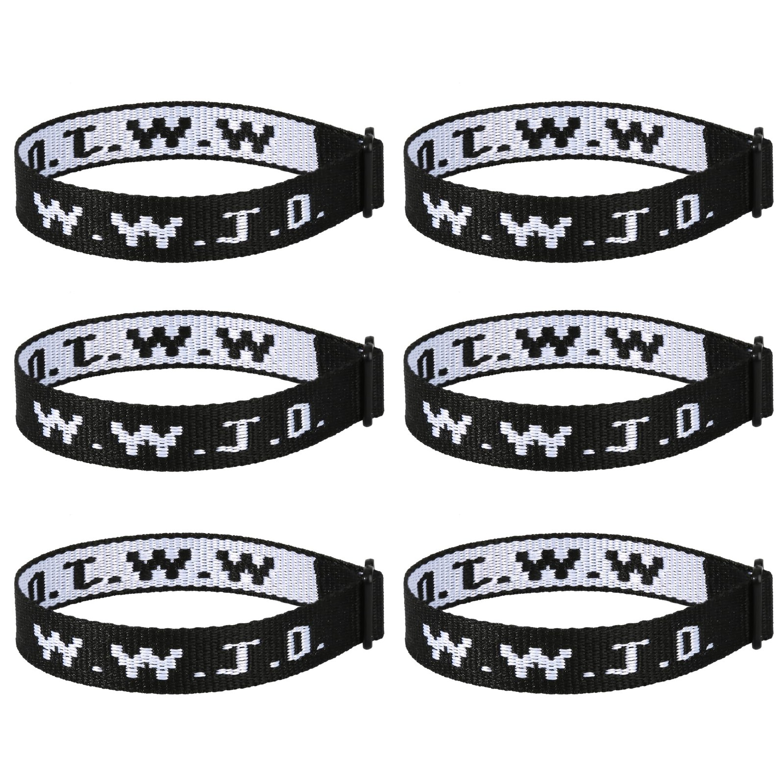Aospkle 6PCS WWJD Bracelet for Women Men, Christian Gifts One Size, Black