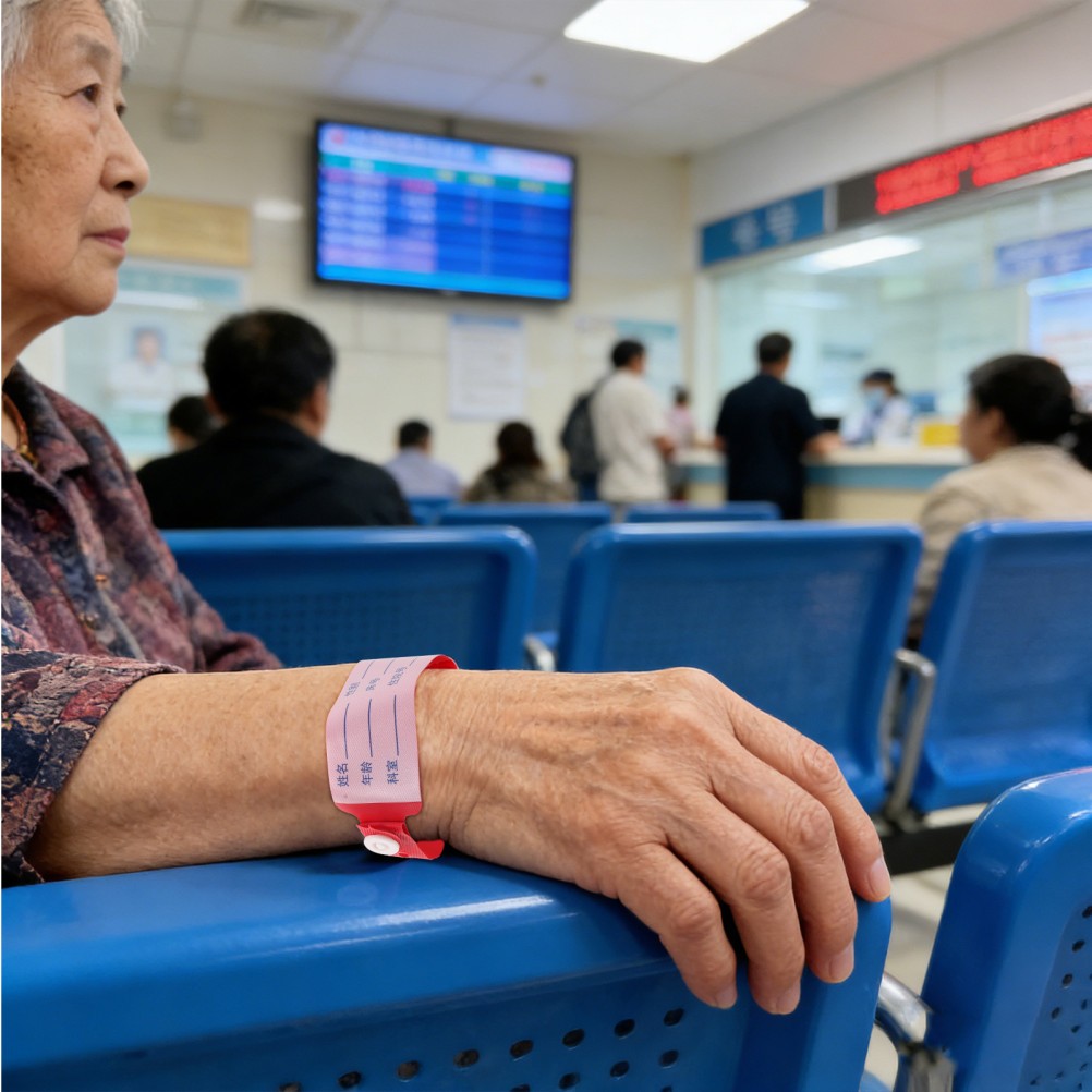 100Pcs Red Event Wristbands Plastic Hospital Patient Identification Bands