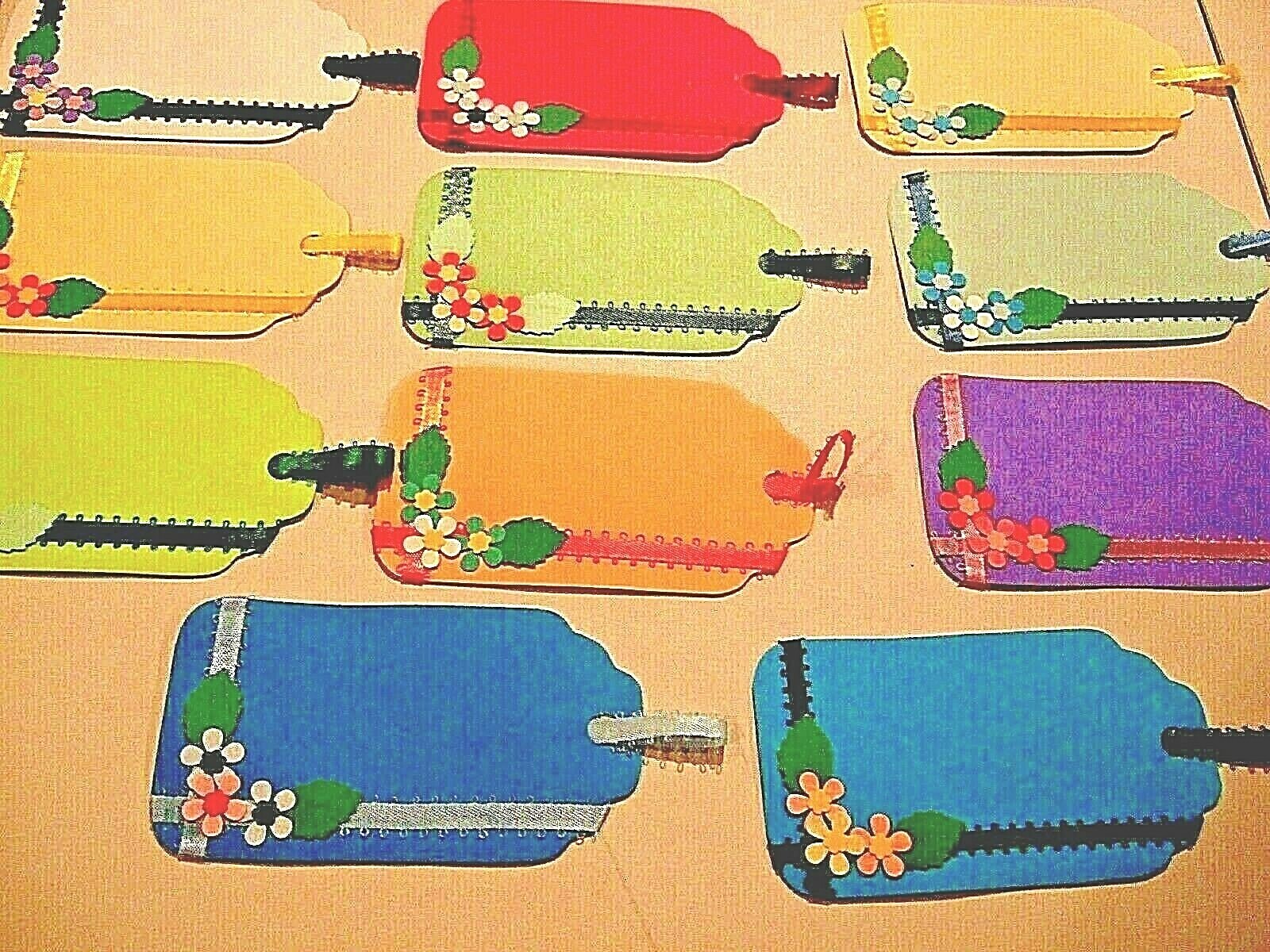 Lot of 20 Large Handmade Embellished Scrapbooking Tags – Primary Colors #58- NEW