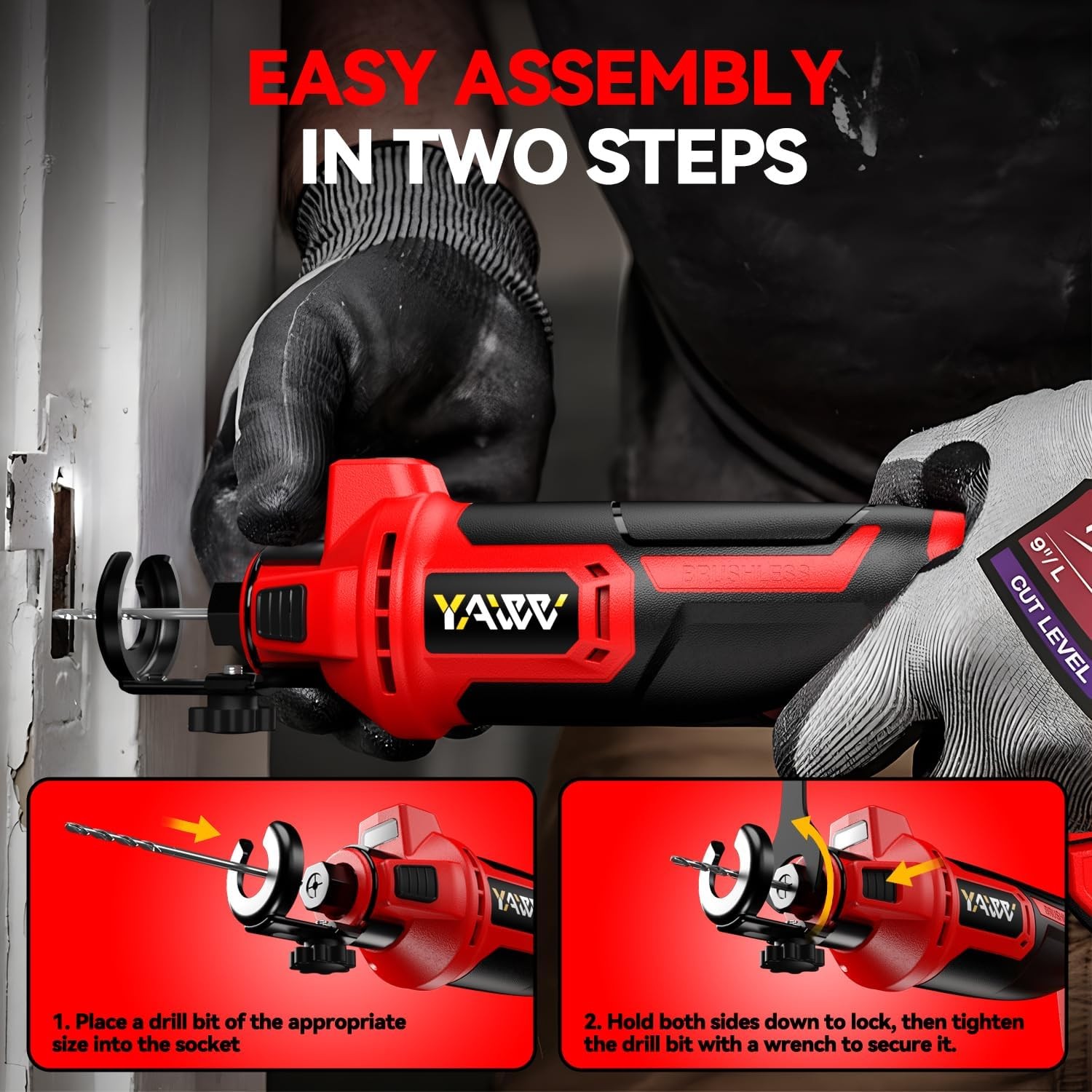 Cordless Drywall Cut-Out Tool for Milwaukee M18 Battery, 3 Speed Adjustable Brus
