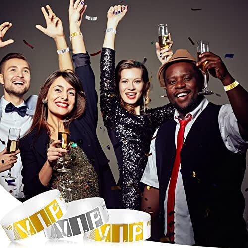 400 Pcs VIP Paper Wristbands Waterproof Bracelets for Concerts Events Festivals