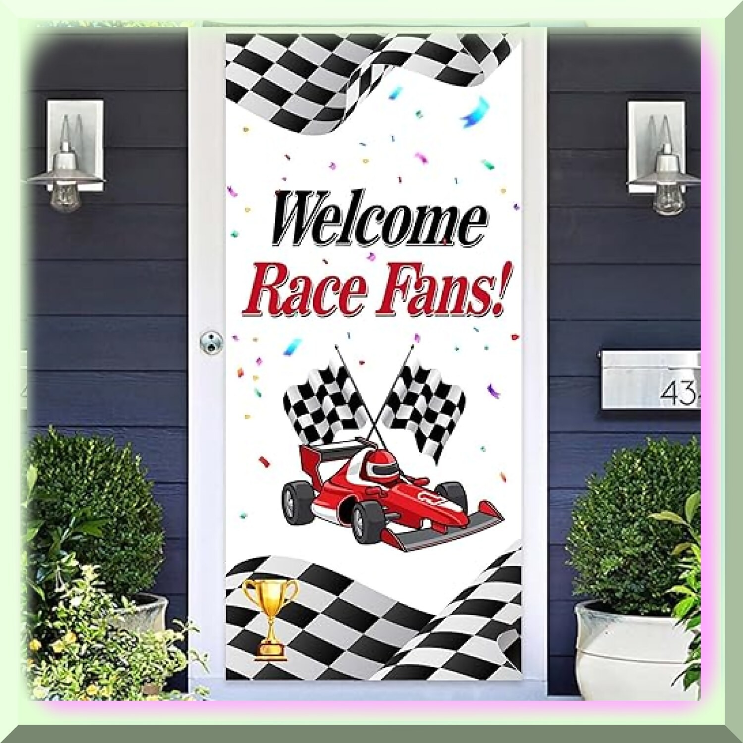 Race Day Photo Booth Props and Backdrop Set