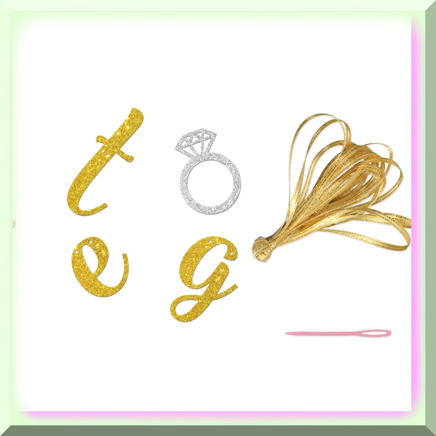 Sparkling Bachelorette Party Kit with Gold Glitter