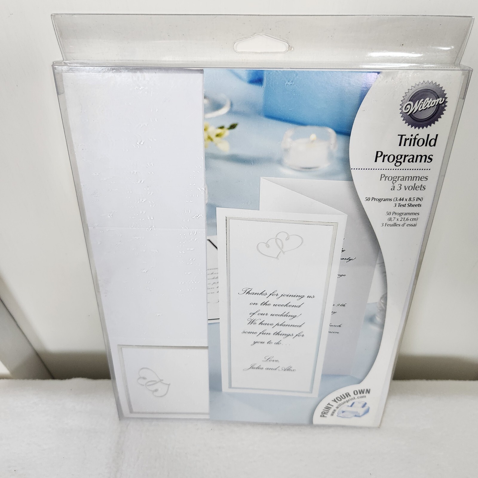 Wilton Trifold Programs Wedding/Anniversary Sweetheart Design Print Your Own NOS