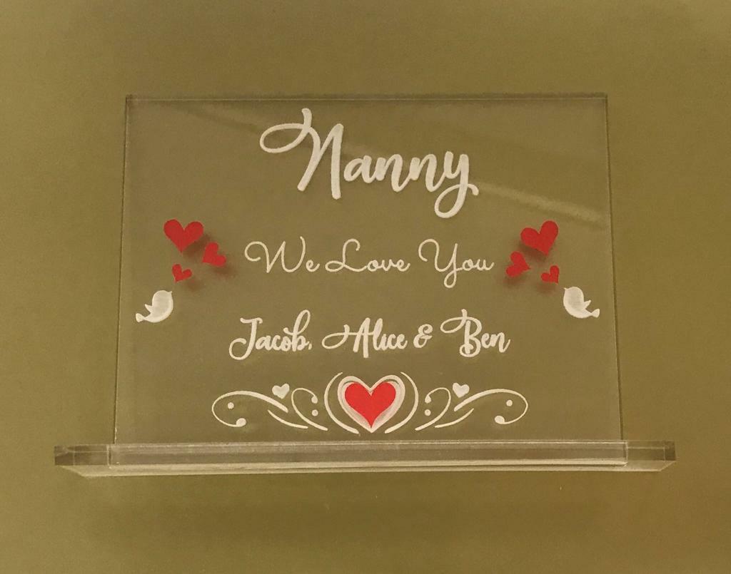 Happy Mothers day engraved gift mother daughter nanny we love you plaque
