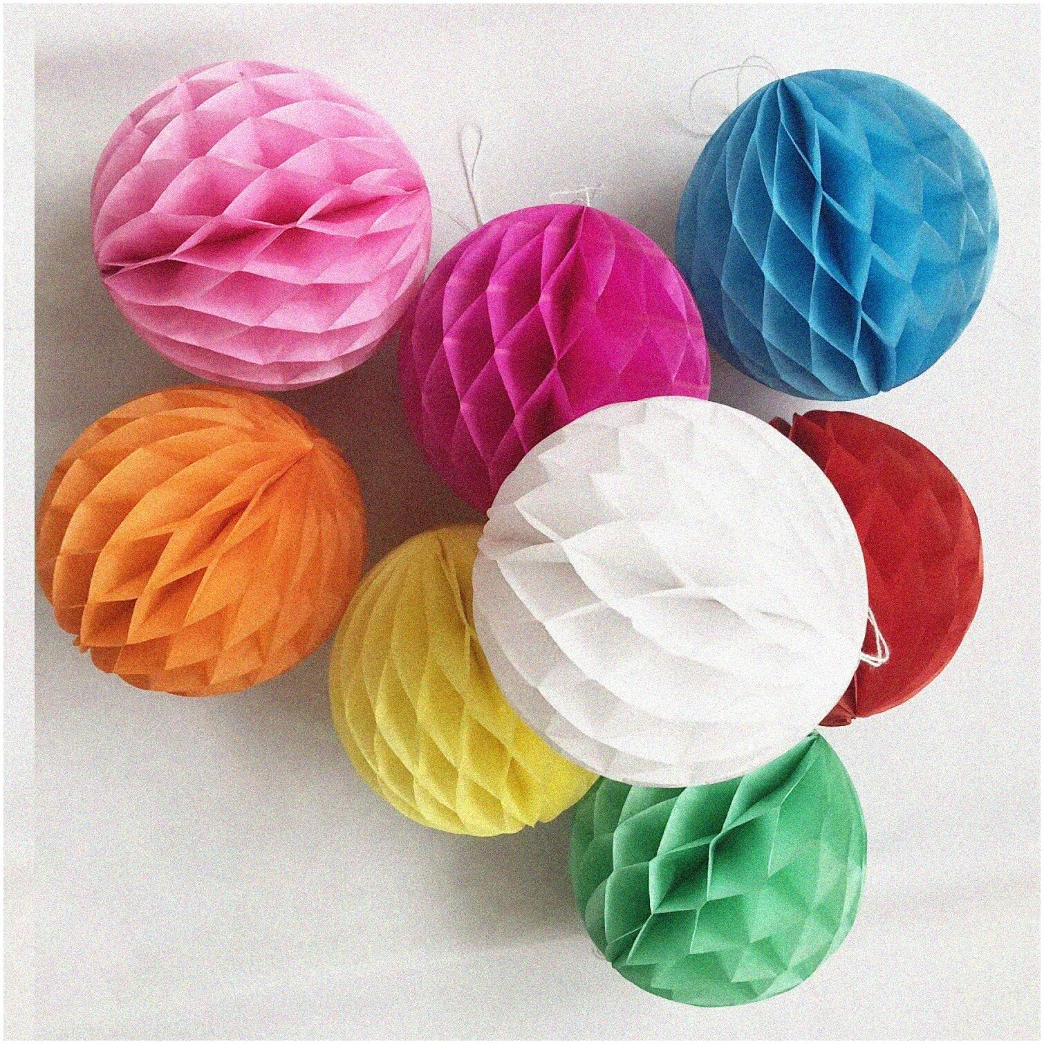 Colorful 10-inch Honeycomb Decor Balls Pack of 8