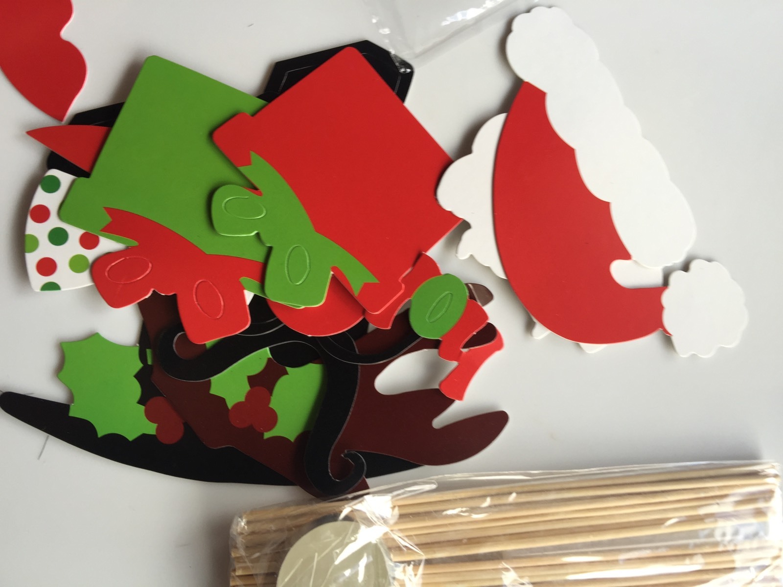 17PC Christmas XMAS Booth Santas hat beard paper Party Wedding Photograph PROP