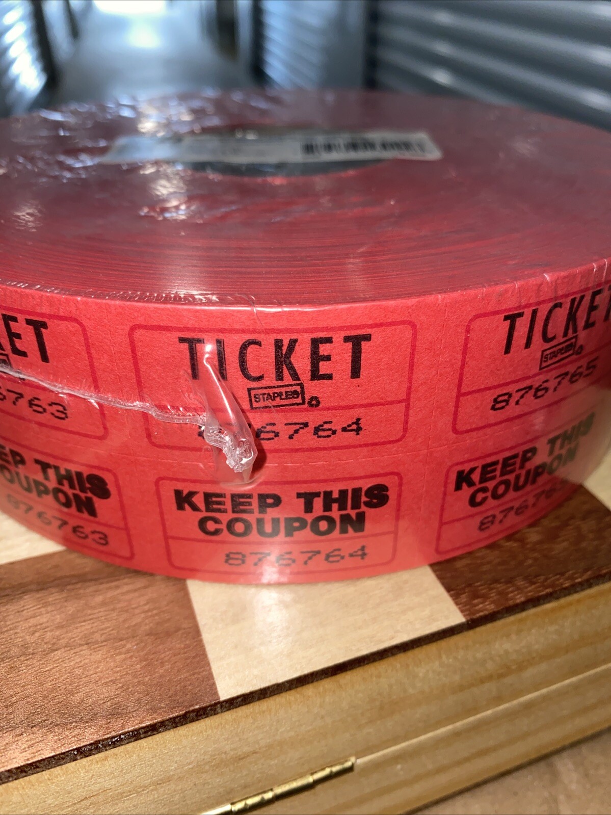 Staples Recycled Double Ticket Red 2000 Count 19163 Paper Raffles Games