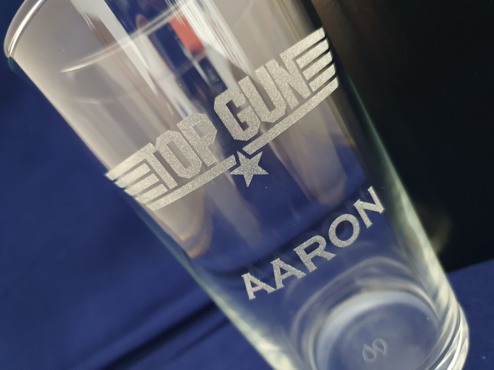 PERSONALISED ENGRAVED TOP GUN PINT GLASS DAD BIRTHDAY GIFT BOXED TOPGUN PINT