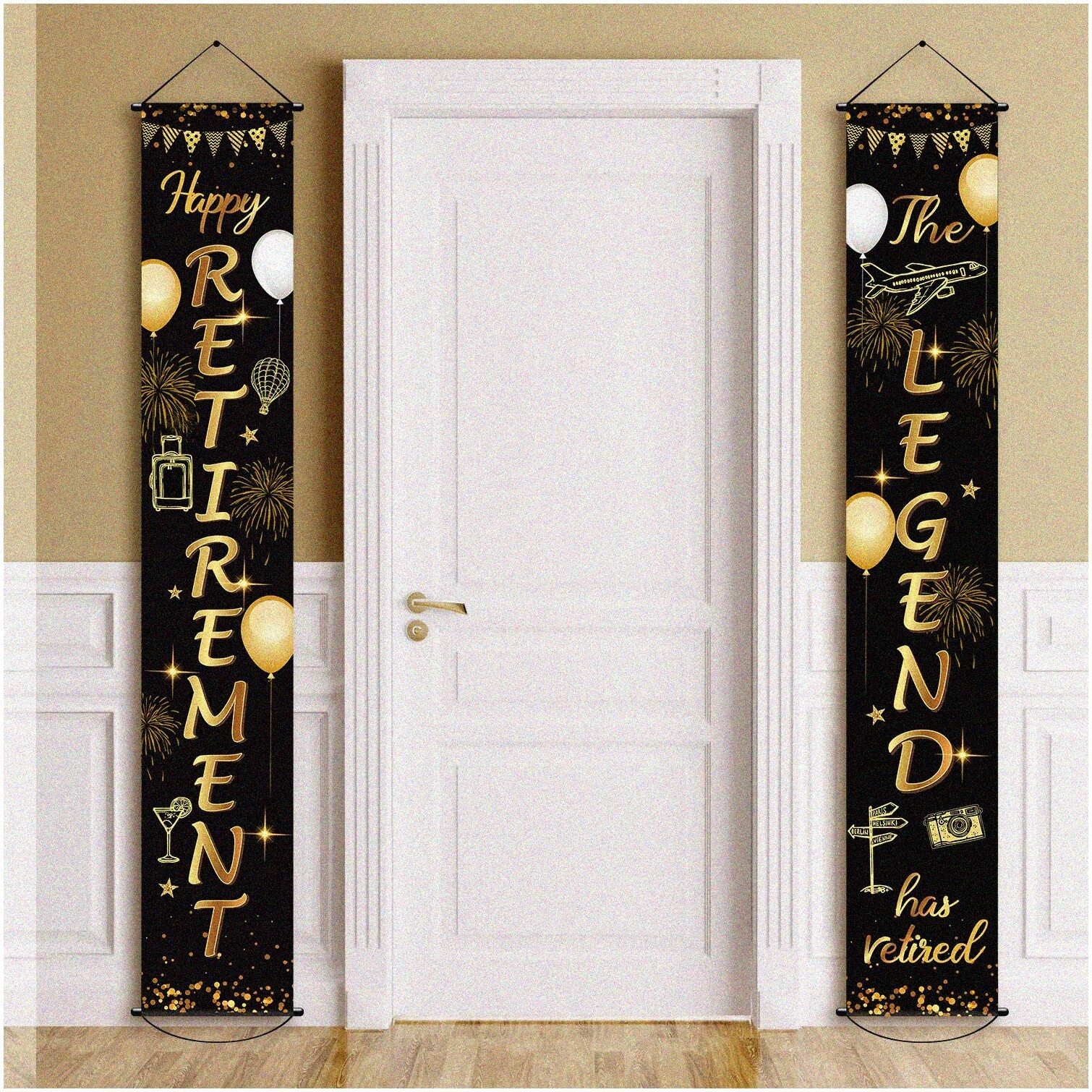 Retirement Door Banner 71×12 Fabric Reusable