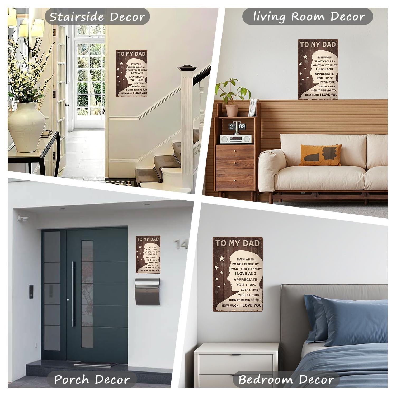 Dad Gifts Rustic Tin Wall Art for Dad – Vintage Fathers Day Metal Sign Plaque…
