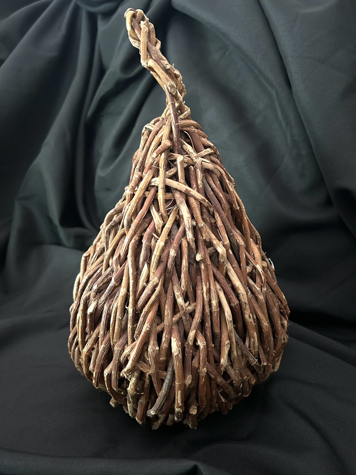Natural Woven Twig Pear Home Decor Large 11.5” Rustic Gourd