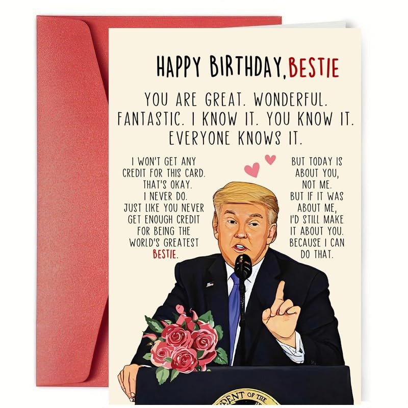 YONBONI Funny Birthday Card for BESTIE, Happy 8 X 5.3 Inches, To BESTIE