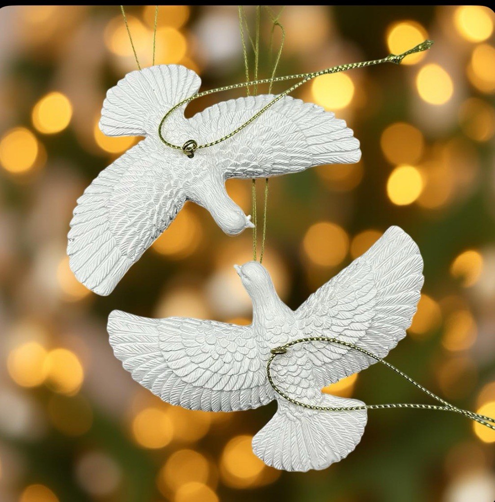 Christmas Ornament Doves Resin Home Decor Christmas Tree Gift
