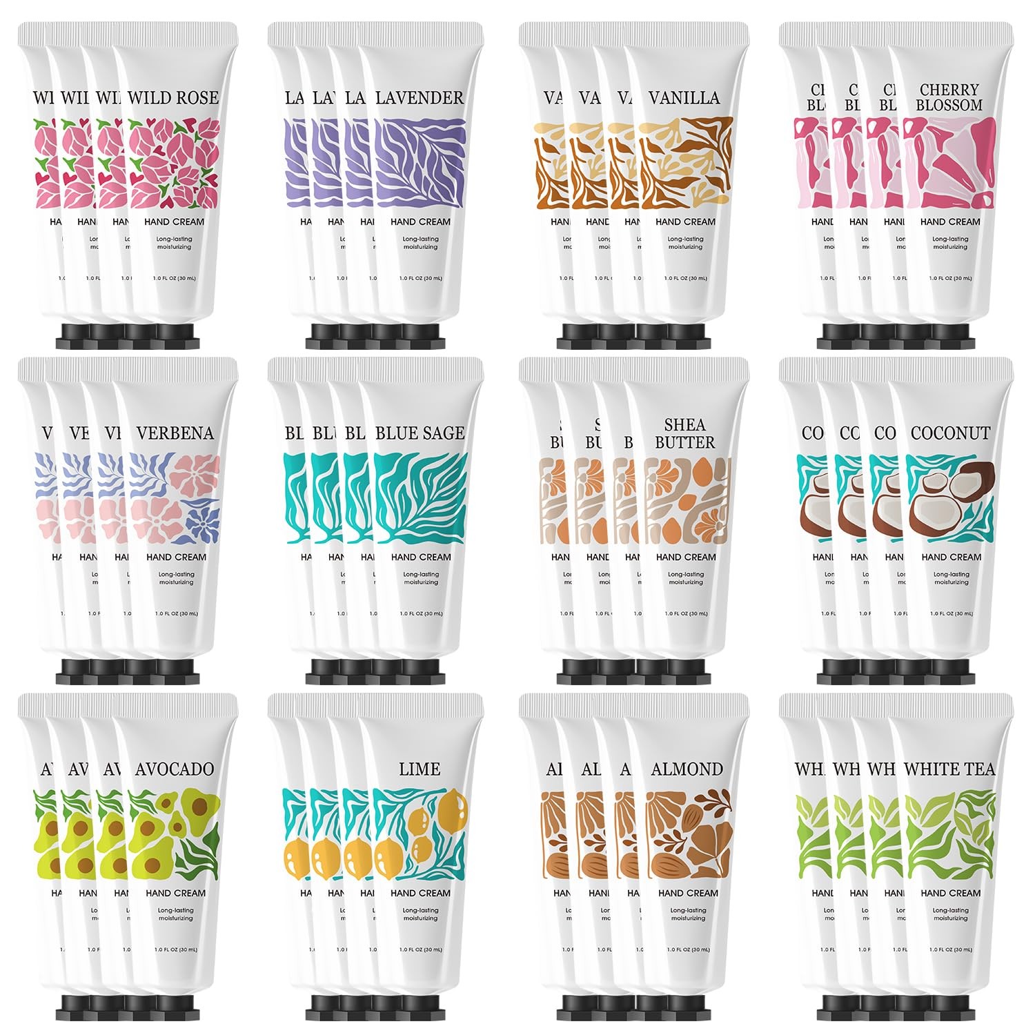 48 Pack Hand Cream Bulk Gifts for 1 Fl Oz (Pack of 48), 48PCS White
