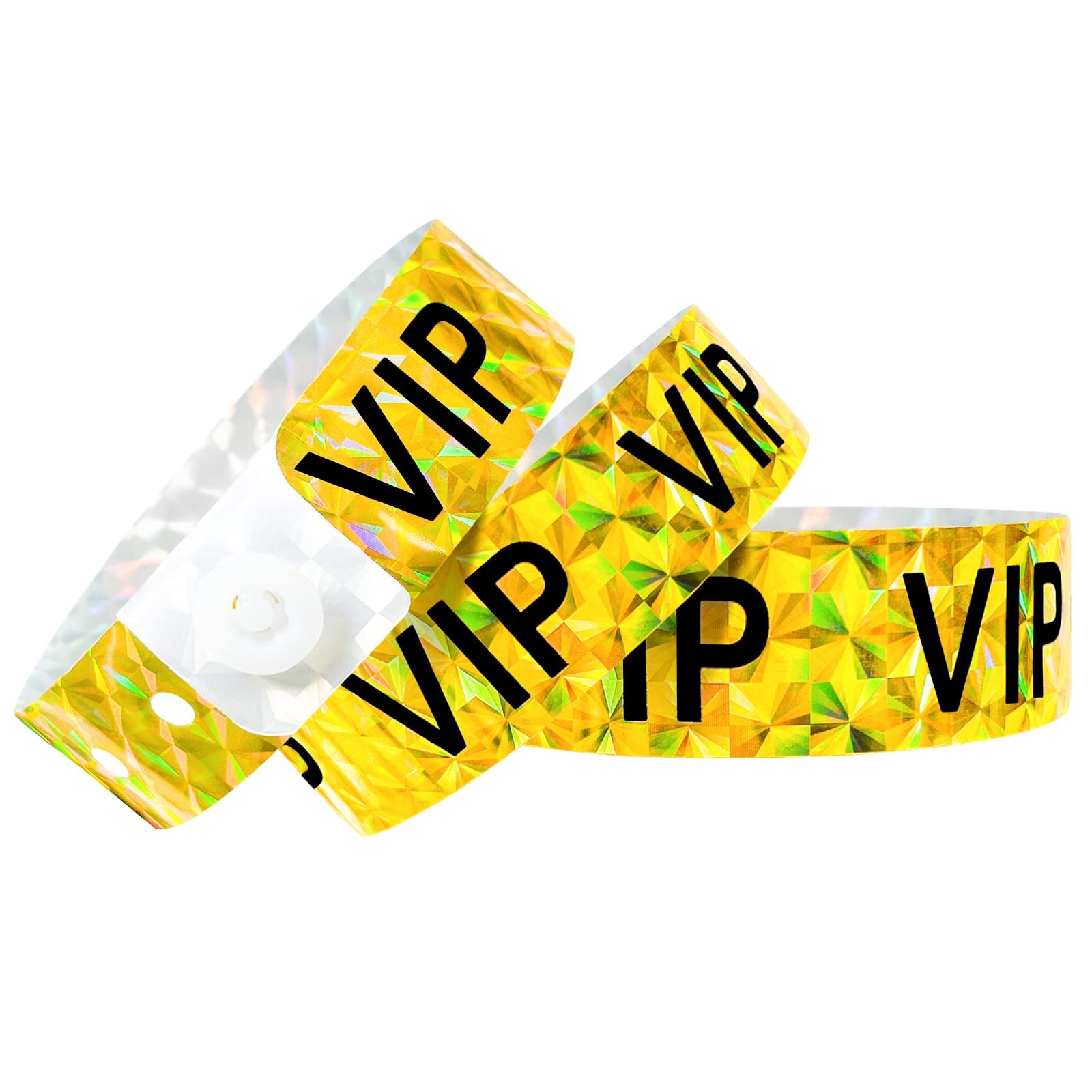 500 PCS Holographic VIP Plastic Party Wristbands Gold Vinyl Events Club Music