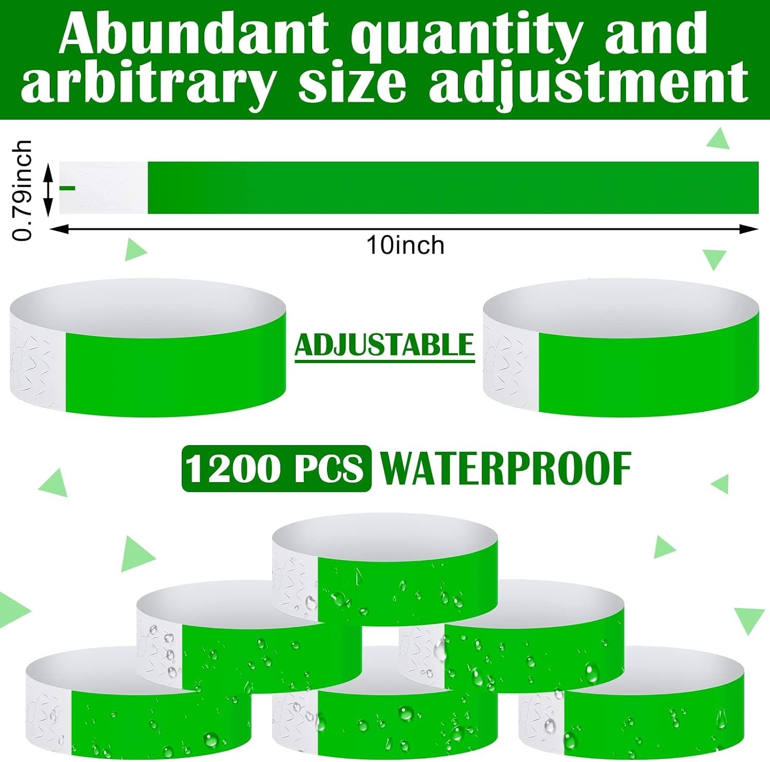 Vibrant 1200 Neon Green Adhesive Wristbands – Ideal for Concerts & Parties