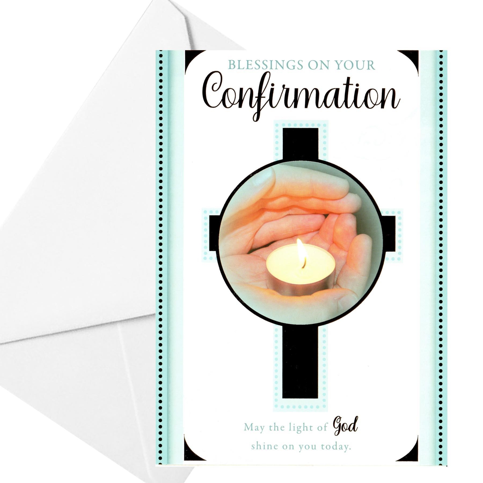 Confirmation Card with Foil Detail and White Envelope – Blue B