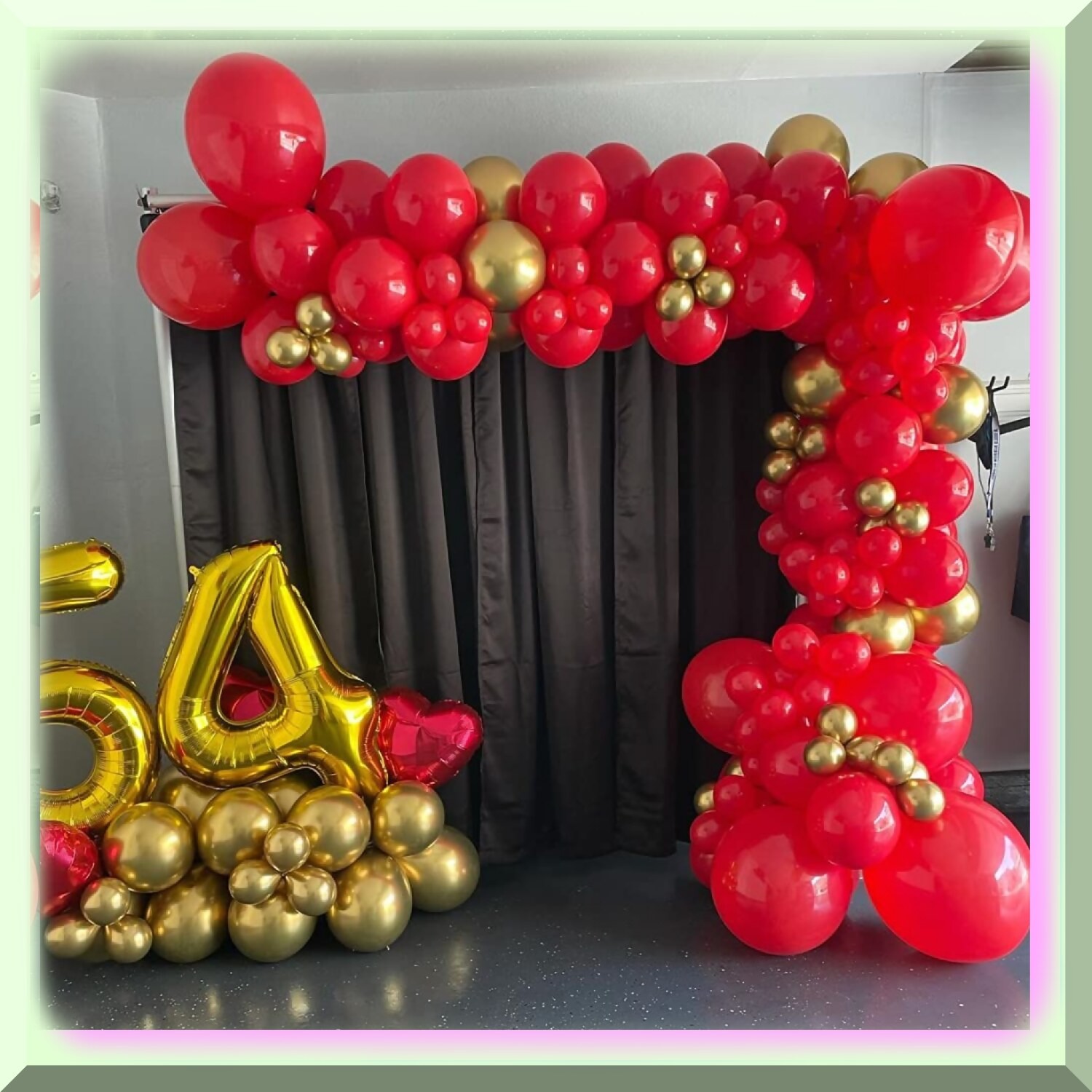 Red and Gold Confetti Balloon Arch Kit