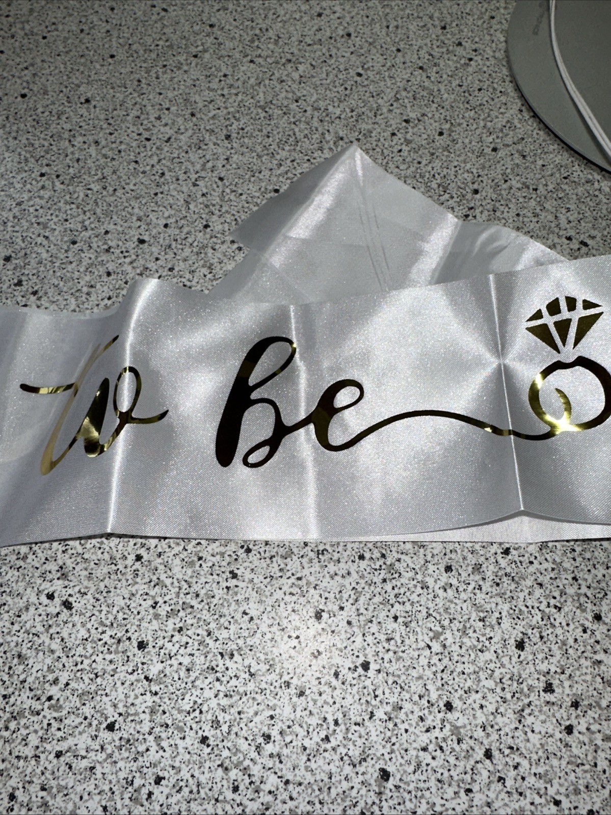 “Bride To Be” Sash White With Gold Lettering