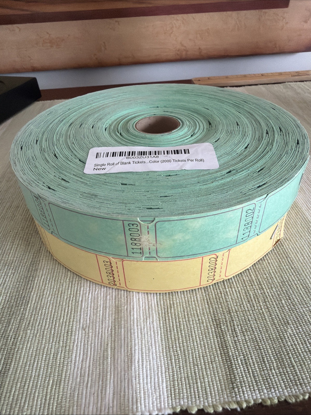 Blank Raffle Tickets 2 Single Stub Rolls of 2000 /Fun Fair Carnival Fund Raiser