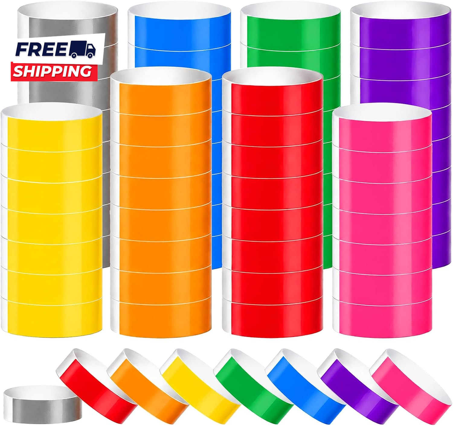 800 Pcs Paper Wristbands for Events Mixed Colored Waterproof Wrist Bands