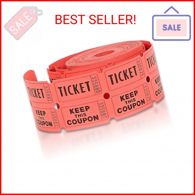 Double Ticket Roll – 2″ x 2″, Assorted Colors, 500 Pcs
