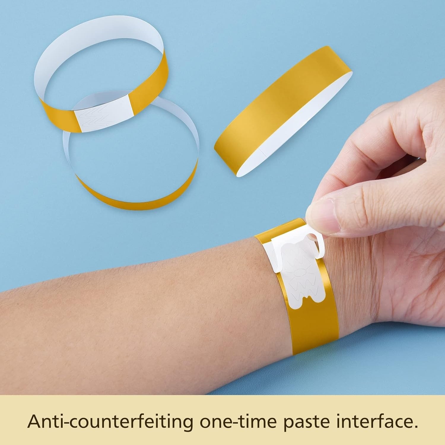400 Pcs Gold Paper Event Wristbands Arm Bands Event Bracelets for Party Event…