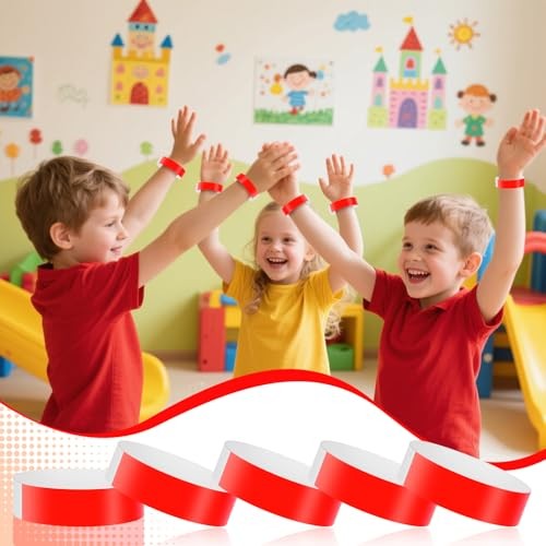 300Pcs WWJD Wristbands Adhesive Christian Bracelet Waterproof Paper Red