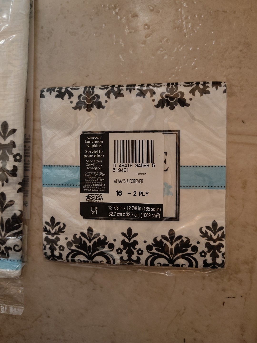 Love & Forever 48ct 2ply Luncheon Napkins 12 7/8” Dinner Plates 10 1/4in Bundle