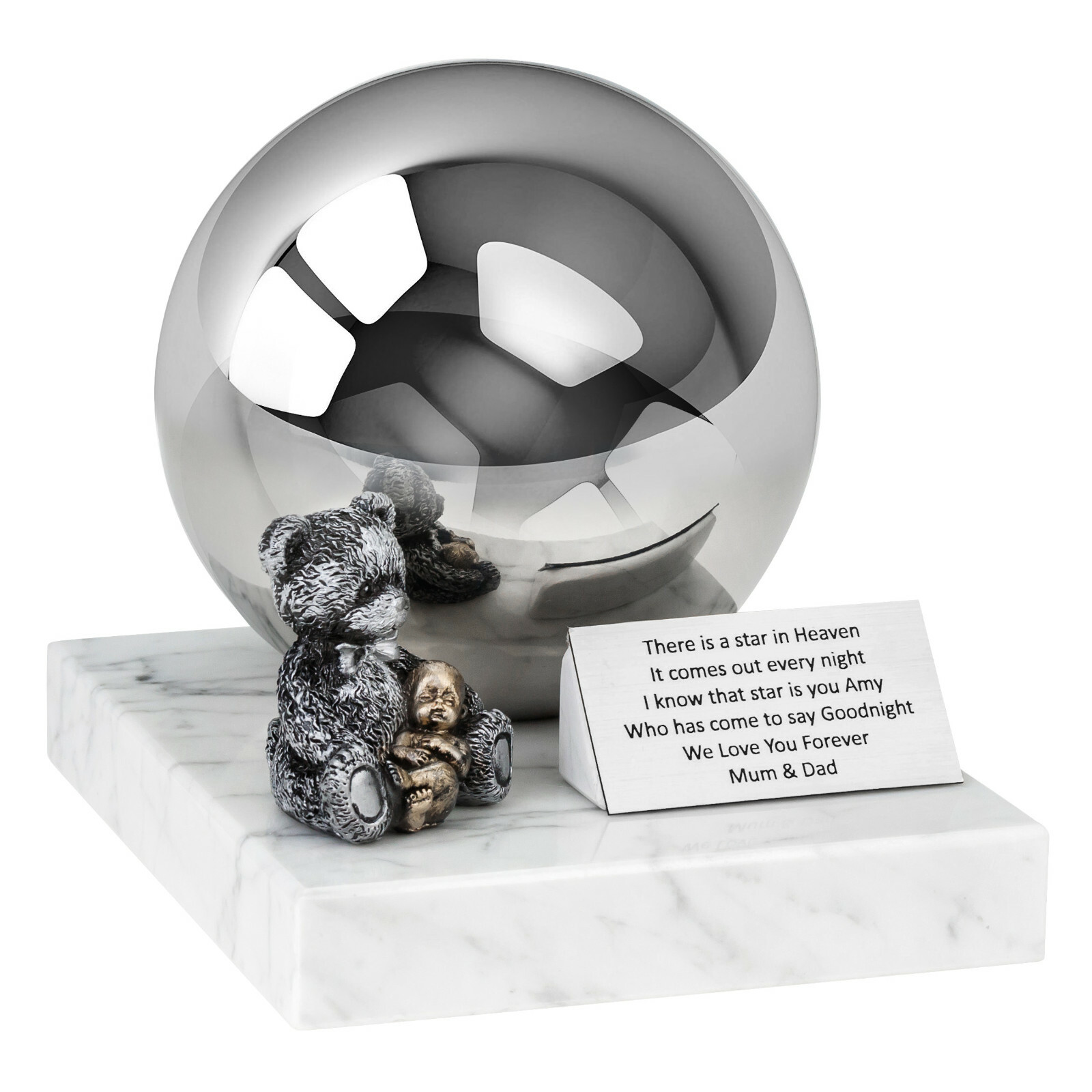 Child Funeral Ashes Casket- Infant urn Baby Cremation urn Unique Teddy Bear urn