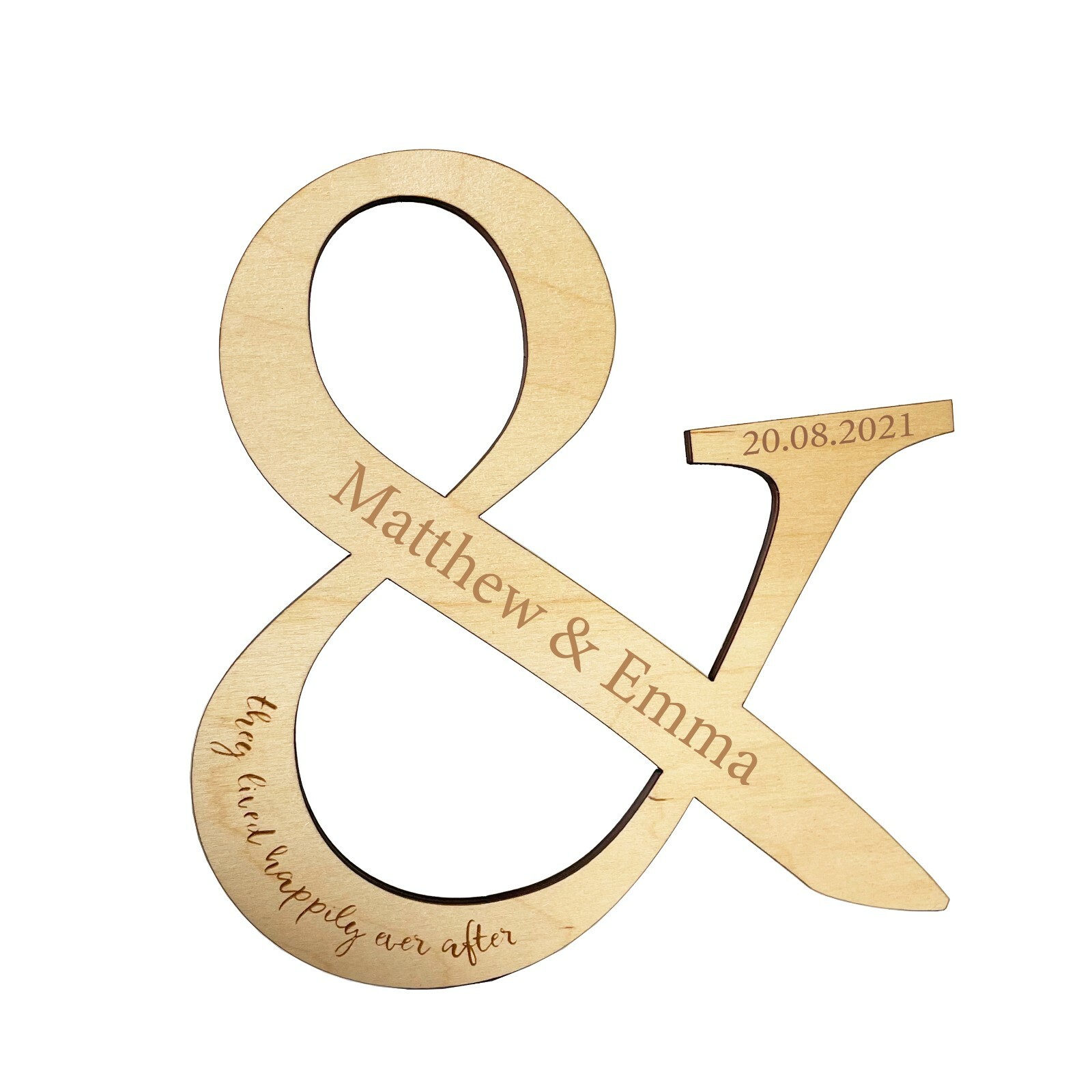 Personalised And They Lived Happily Ever After Wood Keepsake, Personalised Gift