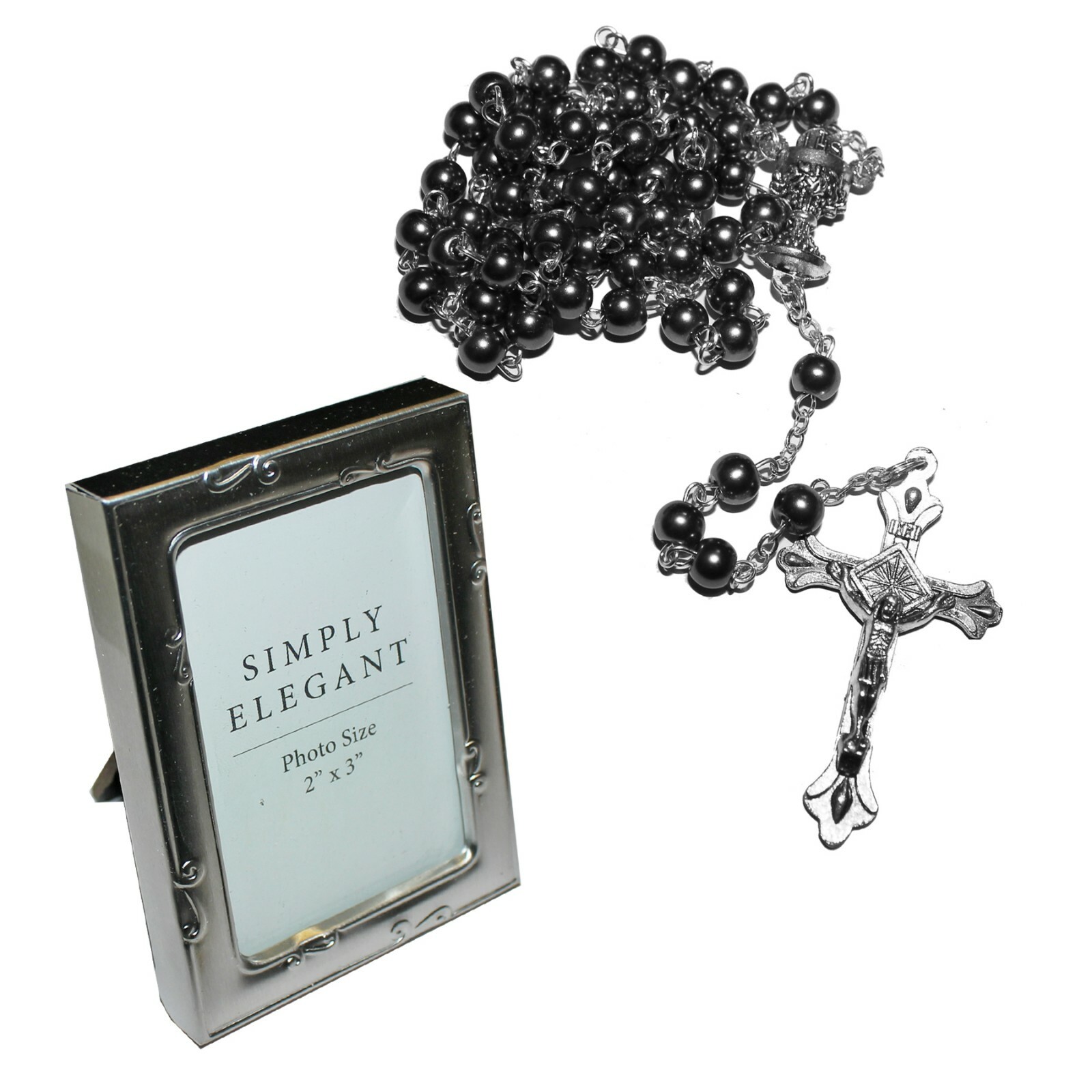 First Holy Communion Rosary Beads and Photo Frame Gift Set – Choose Design