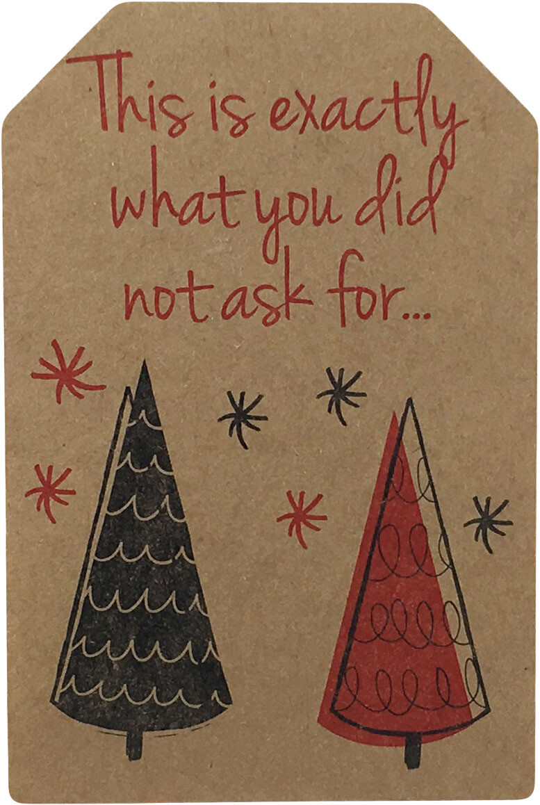 Natural Kraft Sarcastic Funny Christmas Gift Tags | 2 x 3″ Inch | 100 on a Roll