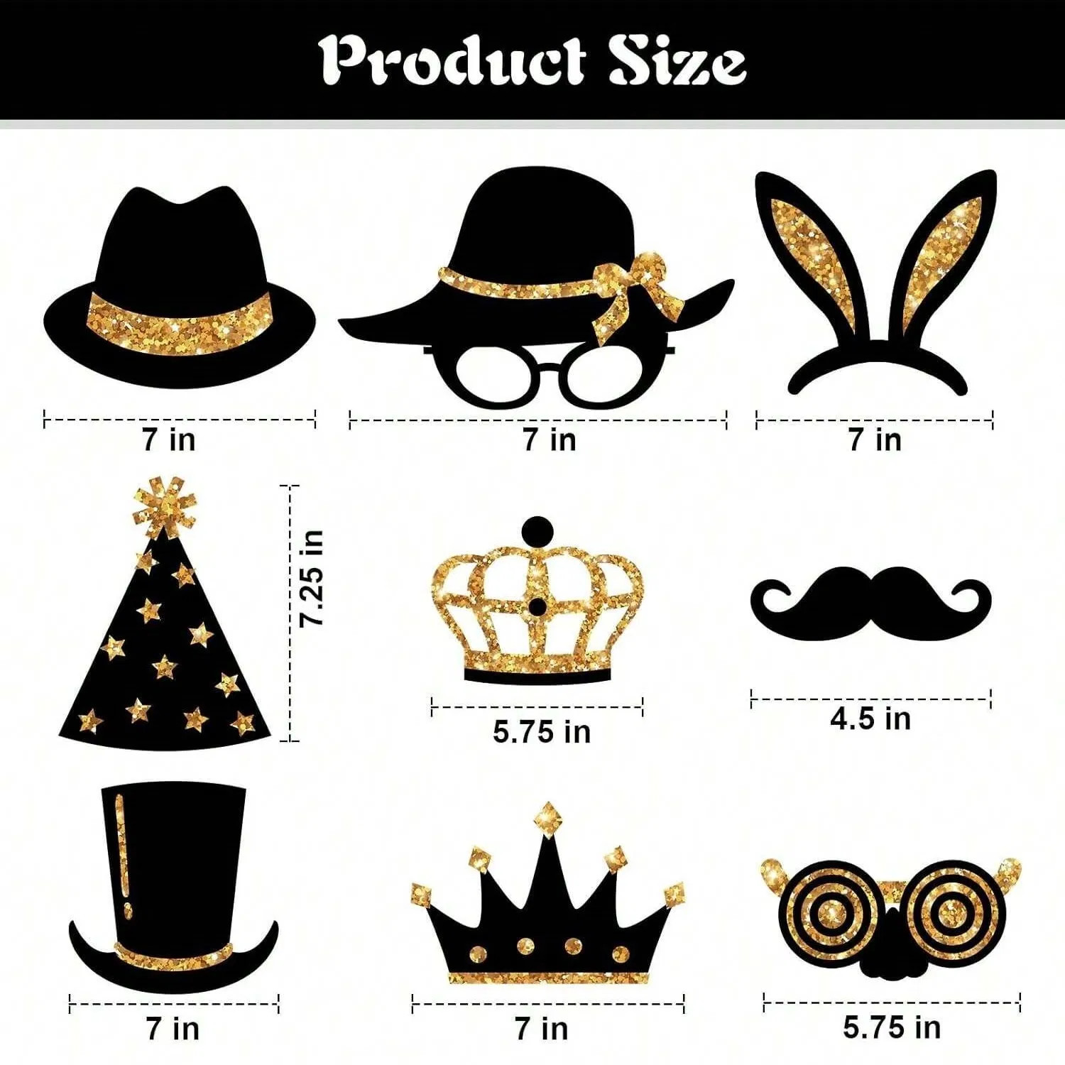24 Pieces Party Photo Booth Props For Birthday Weddings Graduation Prom Party Su