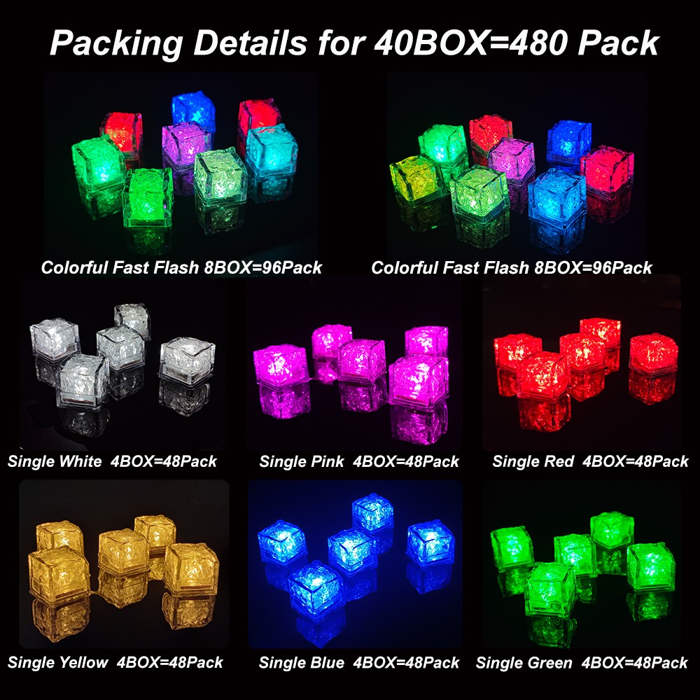 LED Ice Cube Light for Drinks,Light Up Bar Club Glowing Party Wedding Decoration