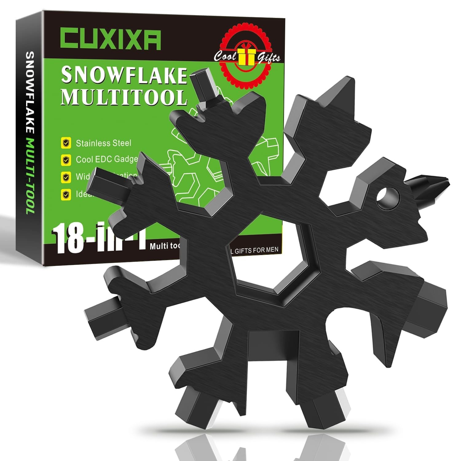 CUXIXA Stocking Stuffers for Men, 18 in 1 Snowflake Multi Tool, Stainless Ste…