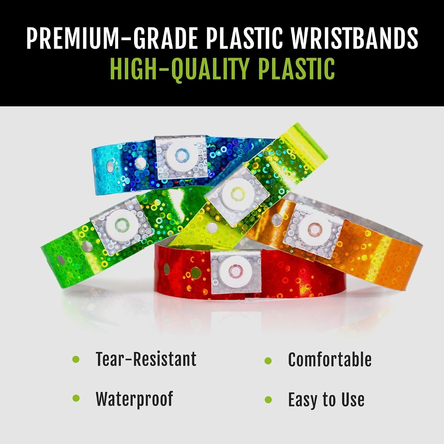 VIP Identification Wristbands – 500 Count Holographic Pack