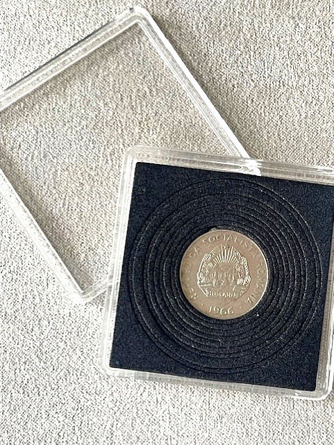 Unusual 60th Birthday Gift-1966 ROMANIA Birth 15 Bani coin – Present.