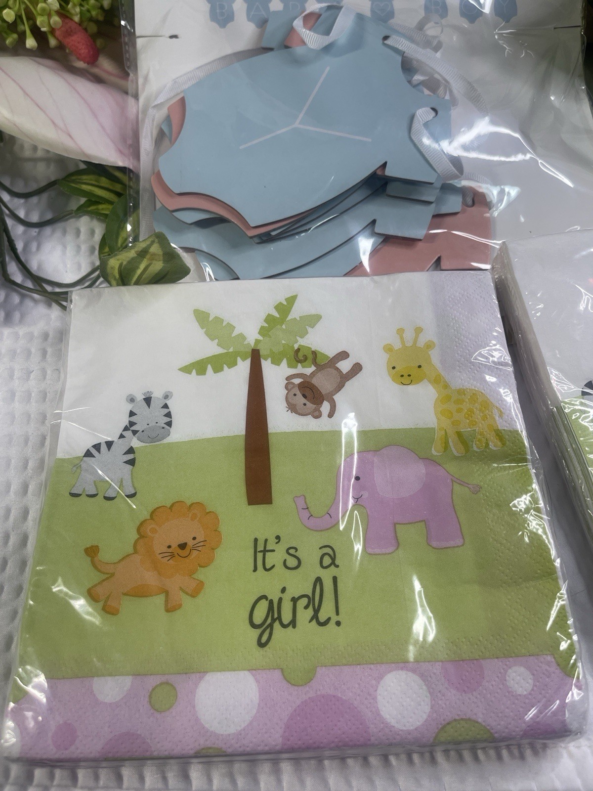 Baby Shower Decorations Bundle Safari Theme Banner Napkins It’s A Girl Party Set
