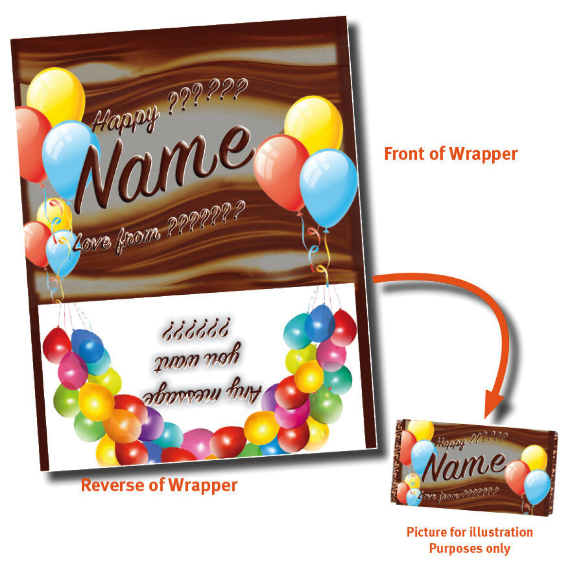 CHRISTMAS PERSONALISED CHOCOLATE BAR WRAPPER fits Galaxy 110g VARIOUS GIFT IDEA