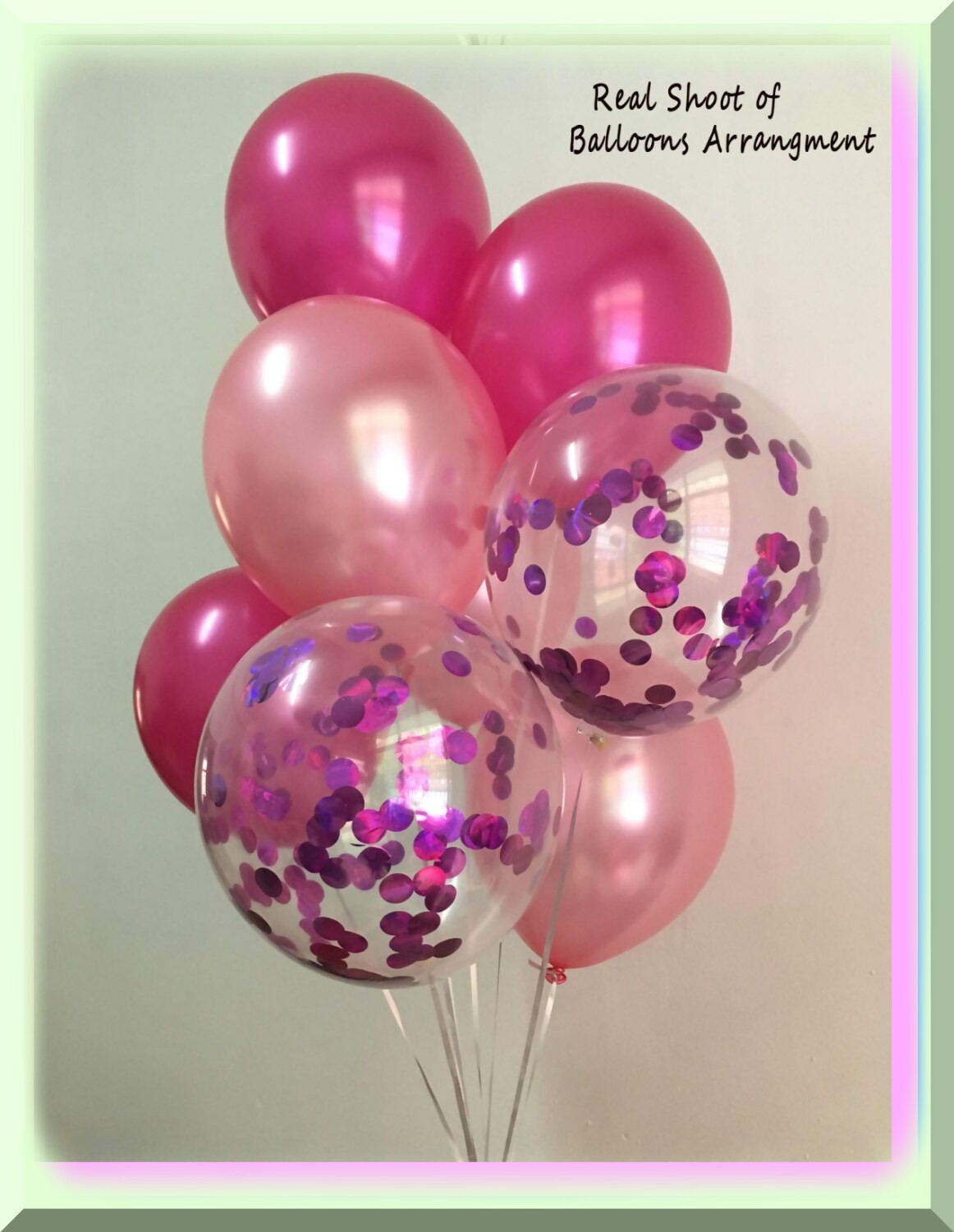 Pink Metallic Confetti Balloons for Girls’ Party